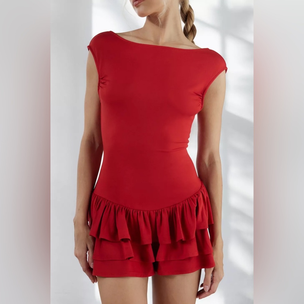 NWT Kimchi Blue Aster Boatneck Drop Waist Romper